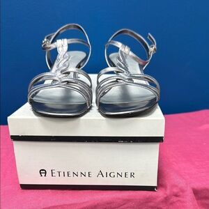 Etienne Aigner Silver Women's Sandals